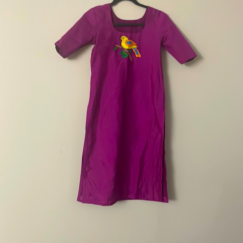 Beautiful top with hand made bird embroidered